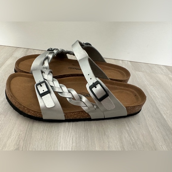 AEROTHOTIC VIKING SILVER STRAPPY SANDALS 40 EU / Sz 9-9.5 US - Picture 5 of 7